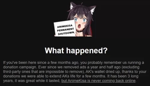 Un sitio de piratería de anime cierra tiempo después de retirar los anuncios